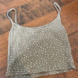 brown Brandy Melville tank top with white flowers